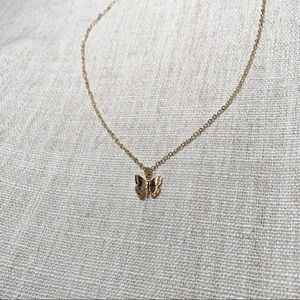 mari butterfly necklace - gold filled